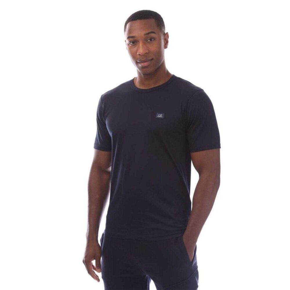 C.P. Company Mens Logo Mercerised Cotton T-Shirt / Navy
